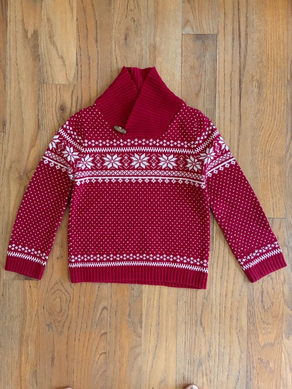 Tahari Red Fair Isle Snowflake Holiday Sweater Size 5/6